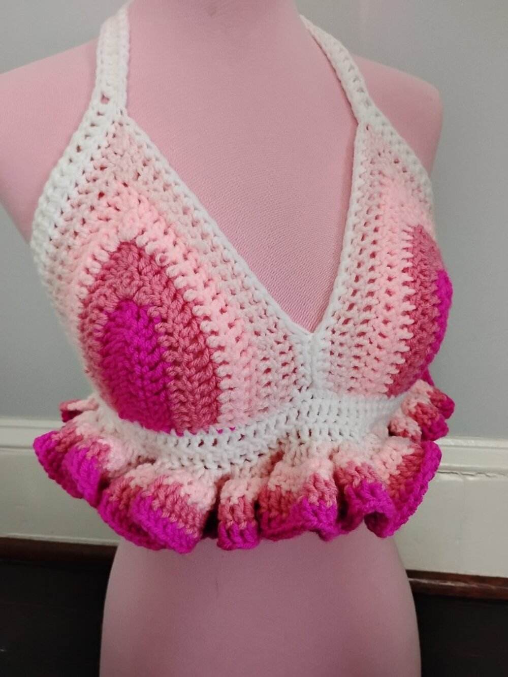 Crochet ruffle top